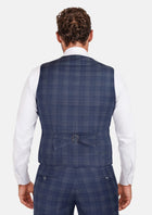 Admiral Navy Checked Vest - SARTORO83