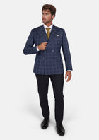 Admiral Navy Checked Waverly Jacket - SARTORO542