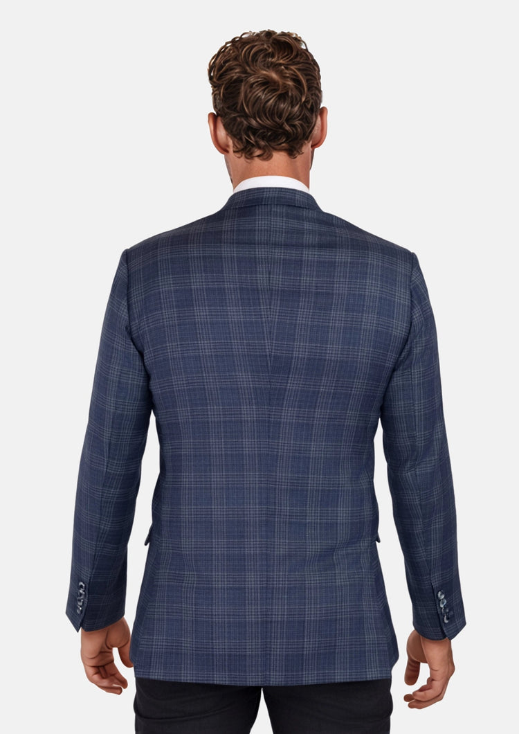 Admiral Navy Checked Waverly Jacket - SARTORO935