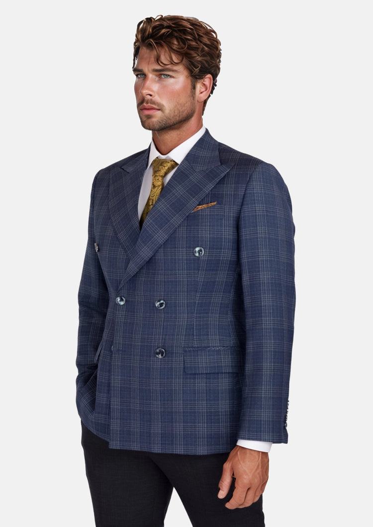 Admiral Navy Checked Waverly Jacket - SARTORO701