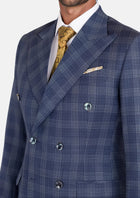 Admiral Navy Checked Waverly Suit - SARTORO158