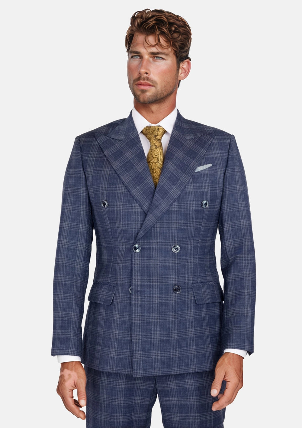Admiral Navy Checked Suit801