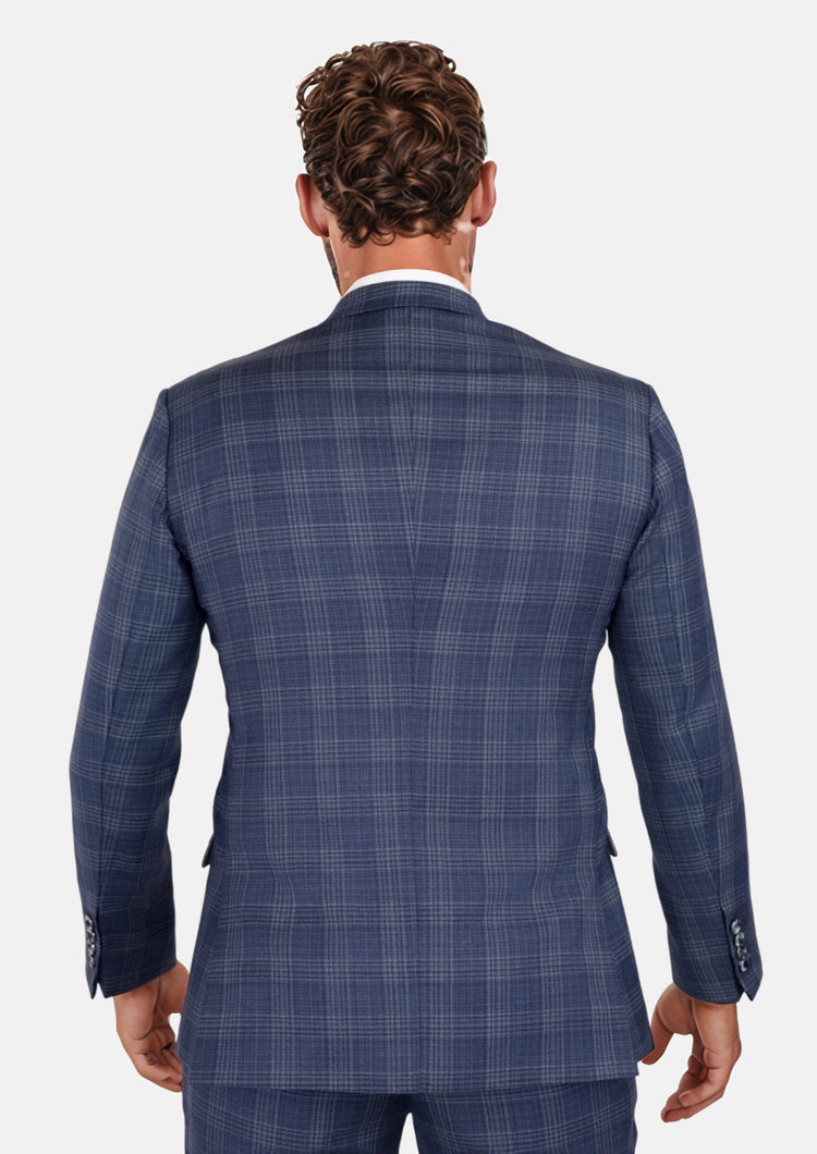 Admiral Navy Checked Waverly Suit - SARTORO455