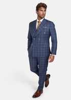 Admiral Navy Checked Waverly Suit - SARTORO569