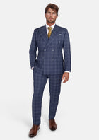Admiral Navy Checked Waverly Suit - SARTORO844