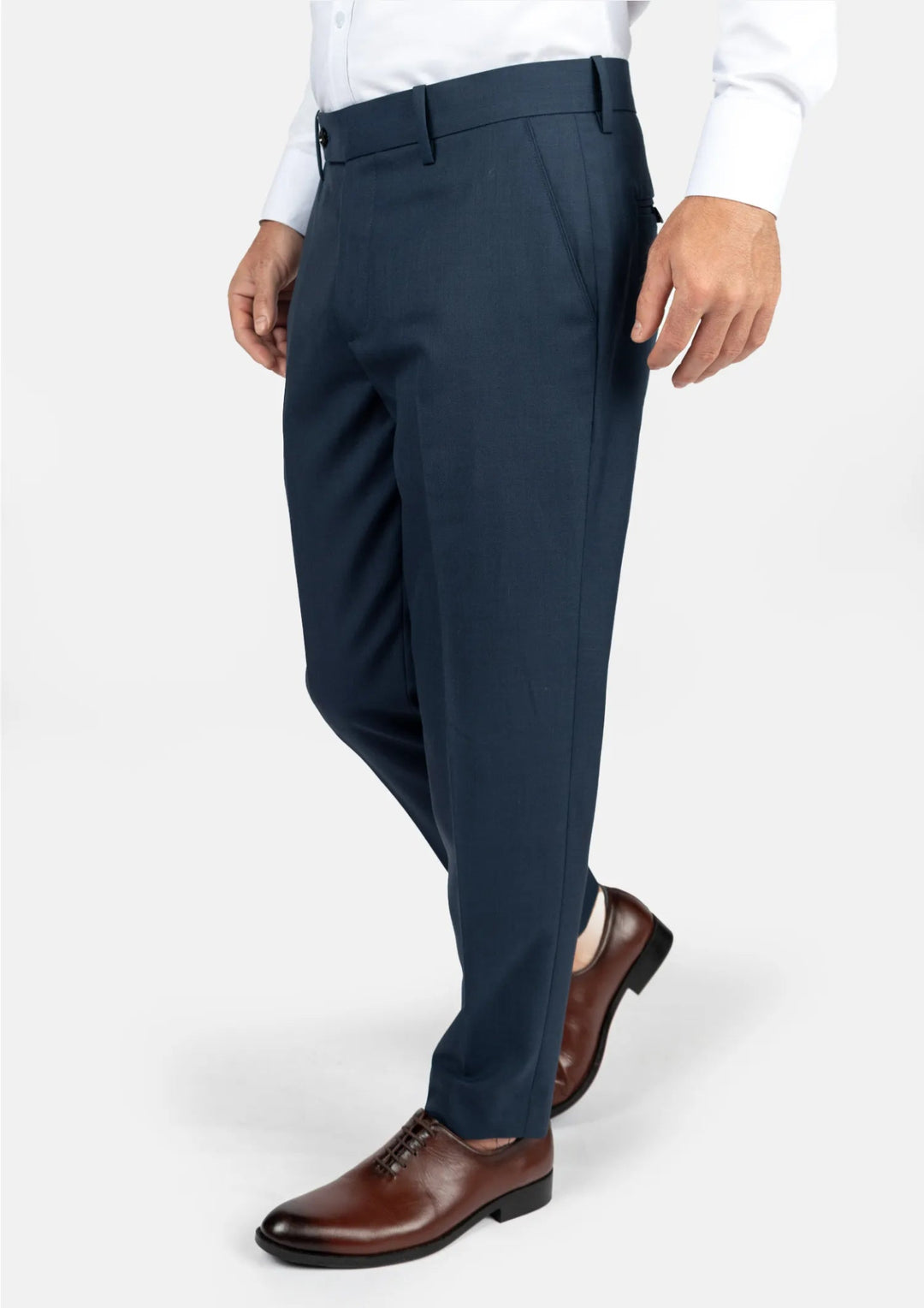 Aegean Blue Sharkskin Pants - SARTORO