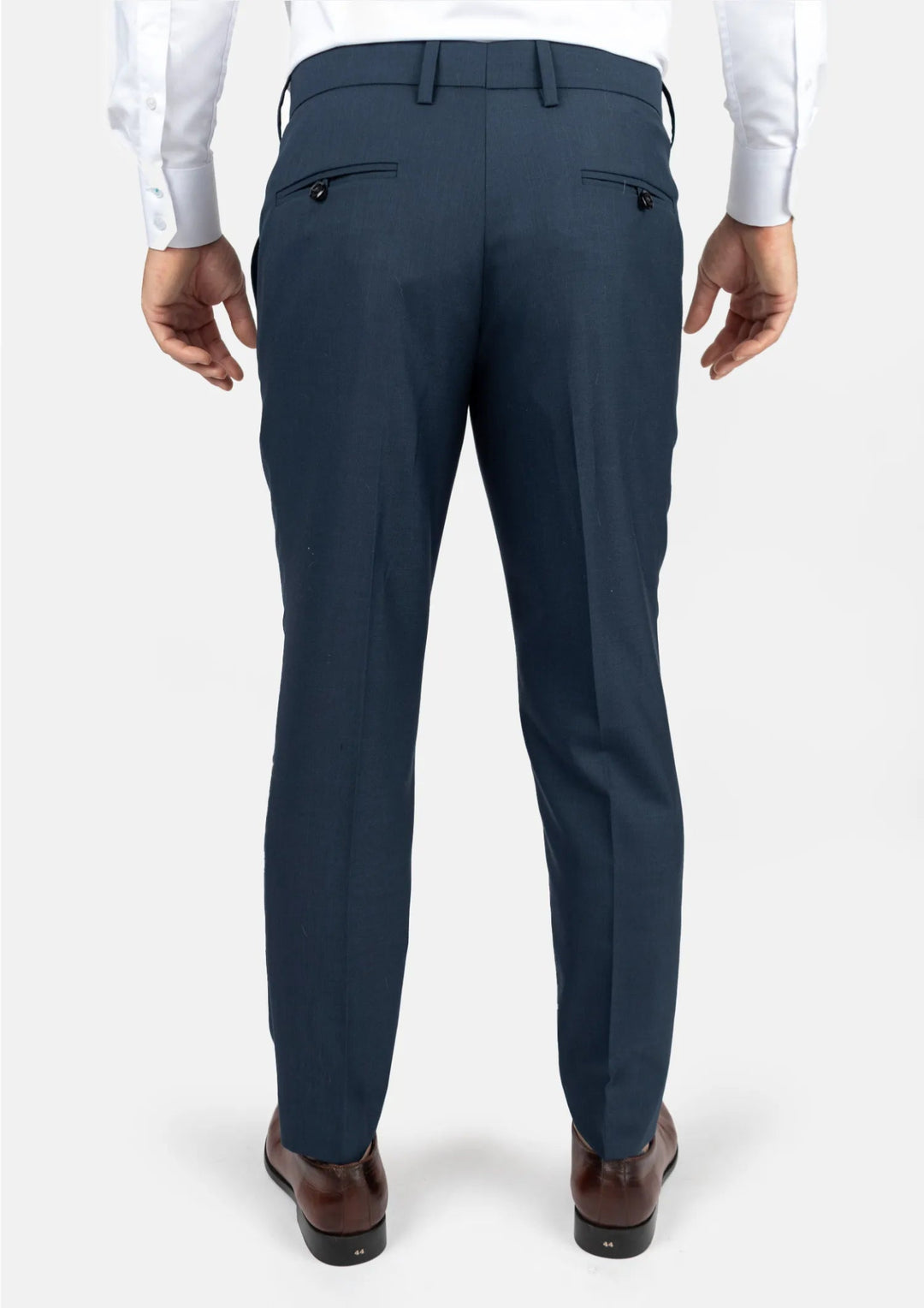 Aegean Blue Sharkskin Pants - SARTORO