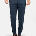 Aegean Blue Sharkskin Pants - SARTORO