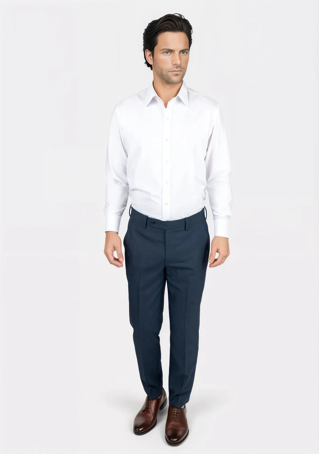 Aegean Blue Sharkskin Pants - SARTORO