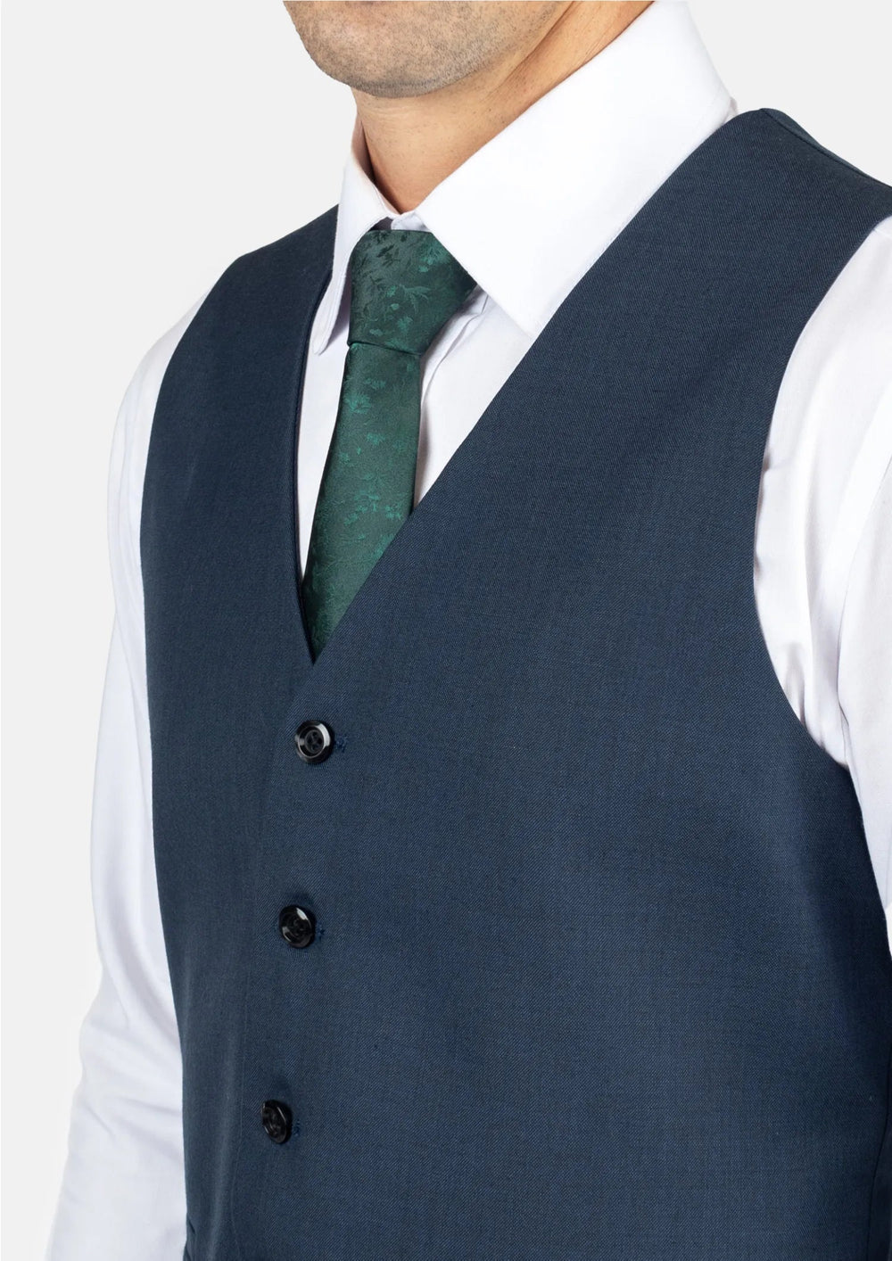 Aegean Blue Sharkskin Vest - SARTORO