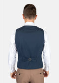 Aegean Blue Sharkskin Vest - SARTORO