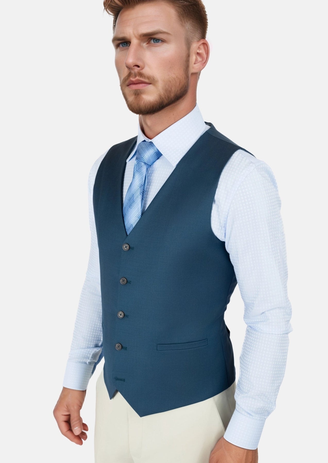 Aegean Blue Vest - SARTORO