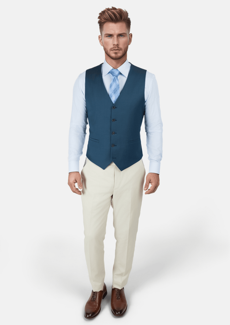 Aegean Blue Vest - SARTORO802
