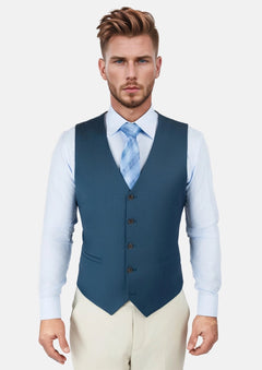 Aegean Blue Vest - SARTORO