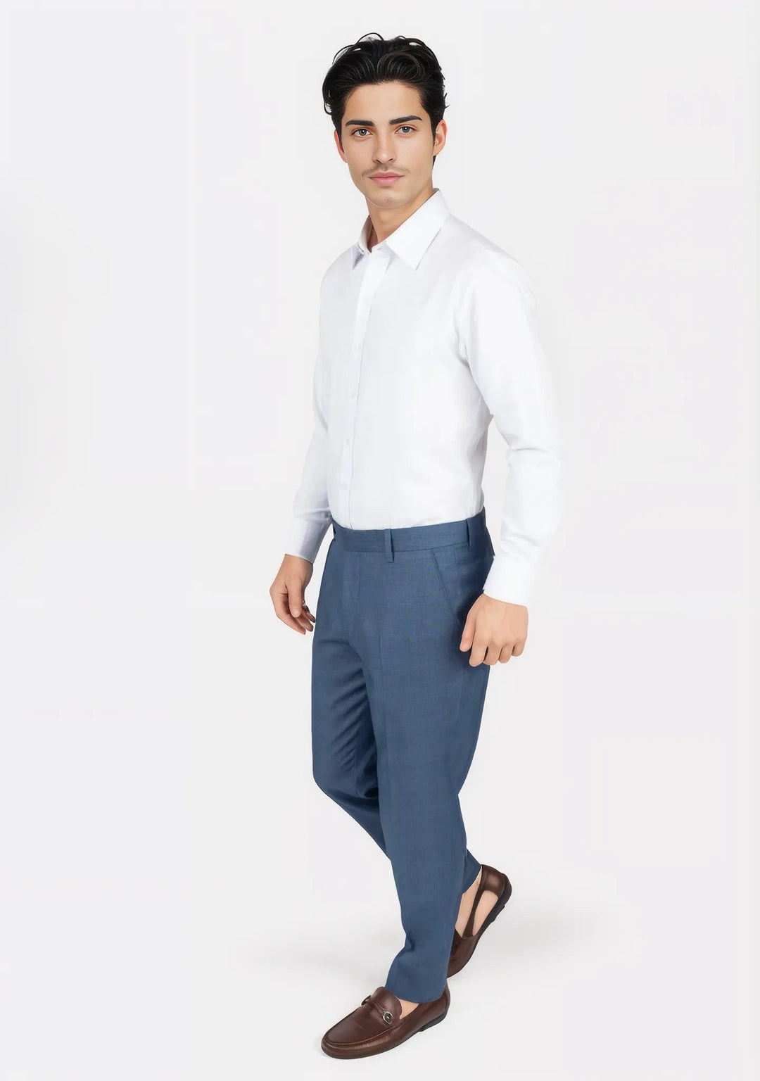 Air Force Blue Prince of Wales Pants - SARTORO