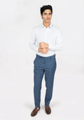 Air Force Blue Prince of Wales Pants - SARTORO