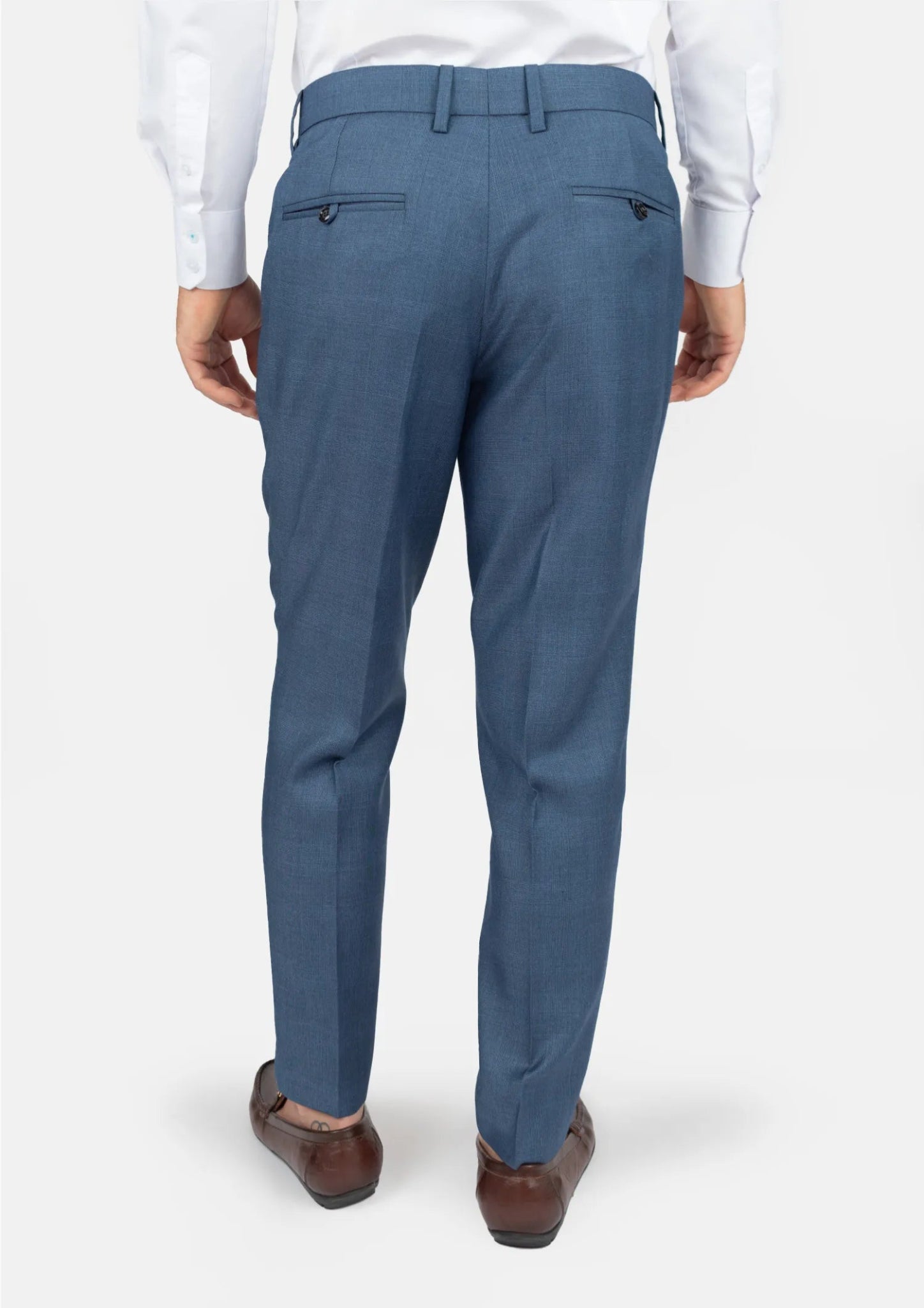 Air Force Blue Prince of Wales Pants- SARTORO Air Force Blue Prince of Wales Pants- SARTORO