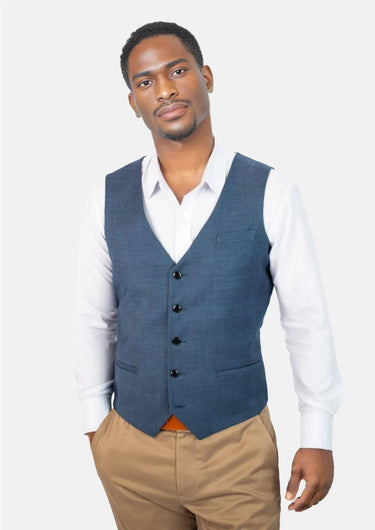 Air Force Blue Prince of Wales Vest - SARTORO