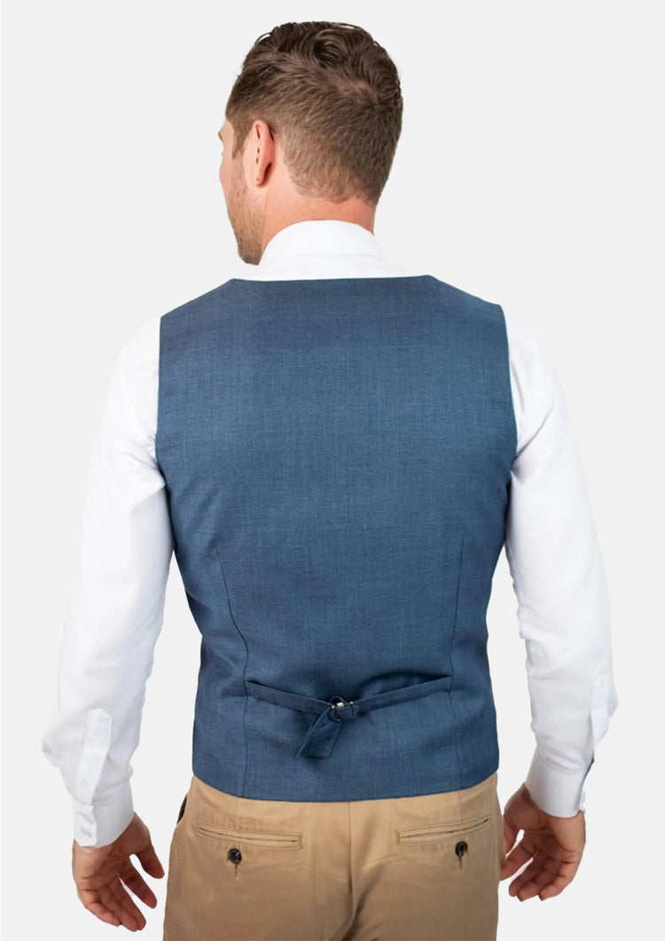 Air Force Blue Prince of Wales Vest - SARTORO389