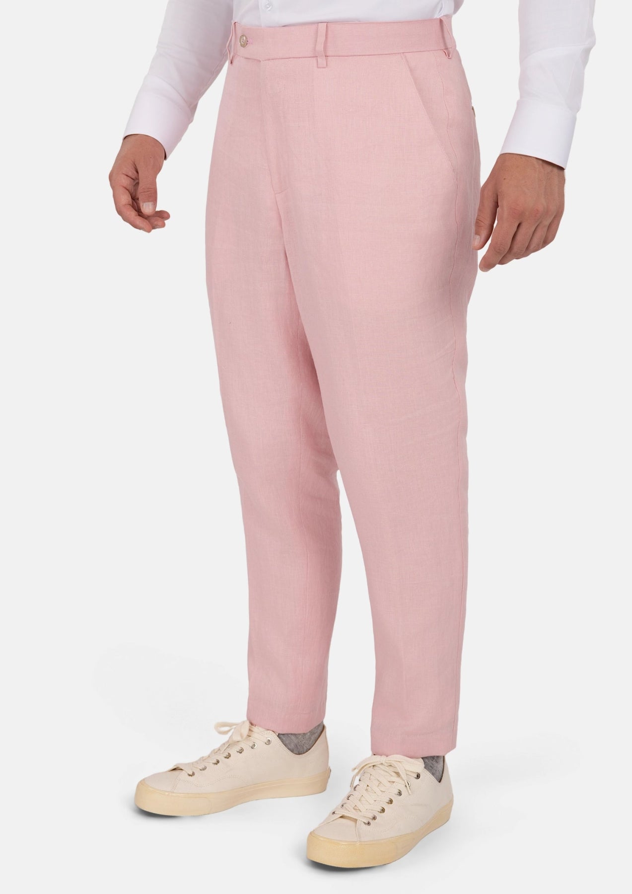 Amaranth Pink Linen Pants