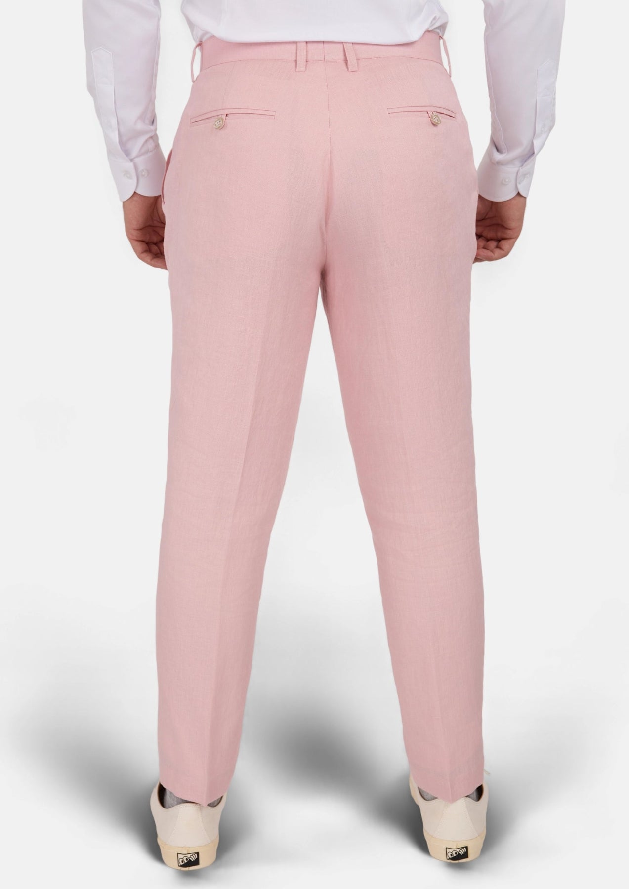 Amaranth Pink Linen Pants - SARTORO