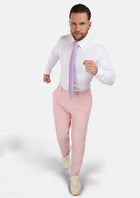 Amaranth Pink Linen Pants - SARTORO141