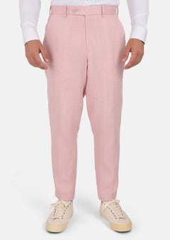 Amaranth Pink Linen Pants - SARTORO