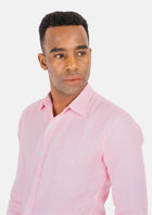 Amaranth Pink Linen Shirt - SARTORO911