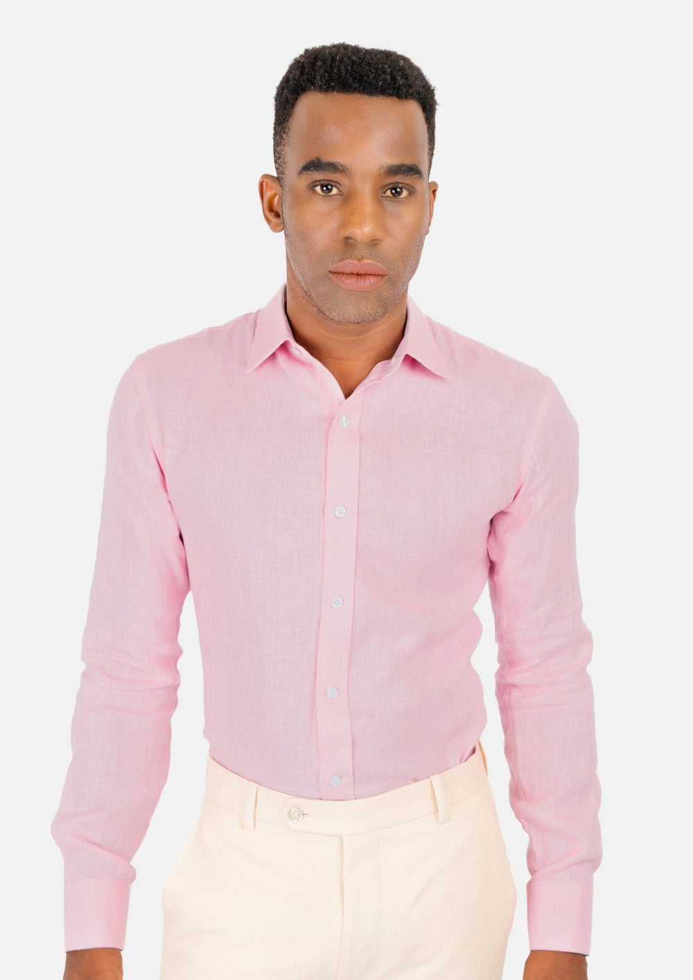 Amaranth Pink Linen Shirt - SARTORO