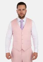 Amaranth Pink Linen Vest - SARTORO660