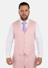 Amaranth Pink Linen Vest - SARTORO