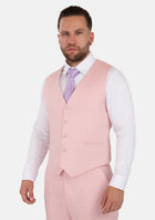 Amaranth Pink Linen Vest - SARTORO923