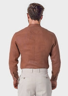Amber Brown Linen Shirt - SARTORO849