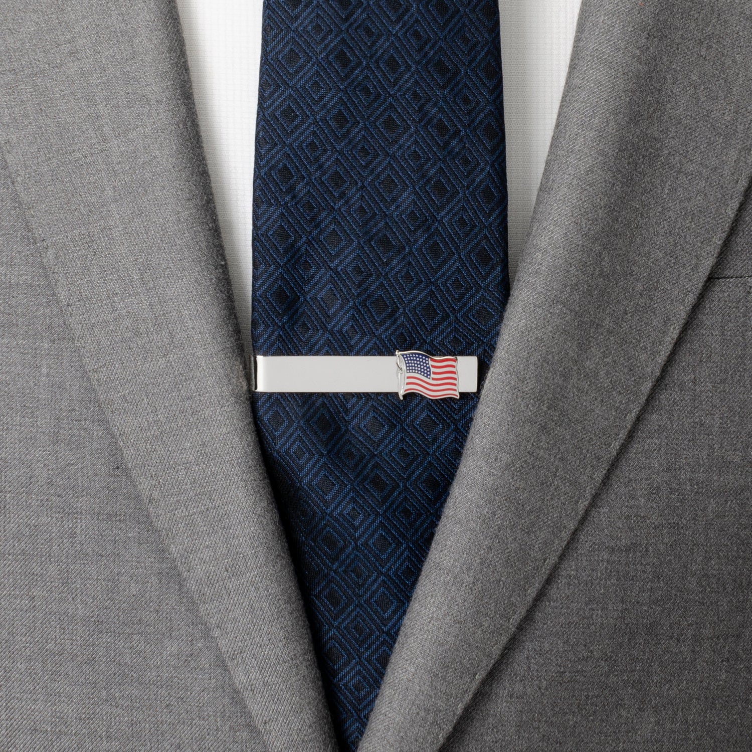 American Waving Flag Cufflinks and Tie Bar Gift Set - SARTORO288