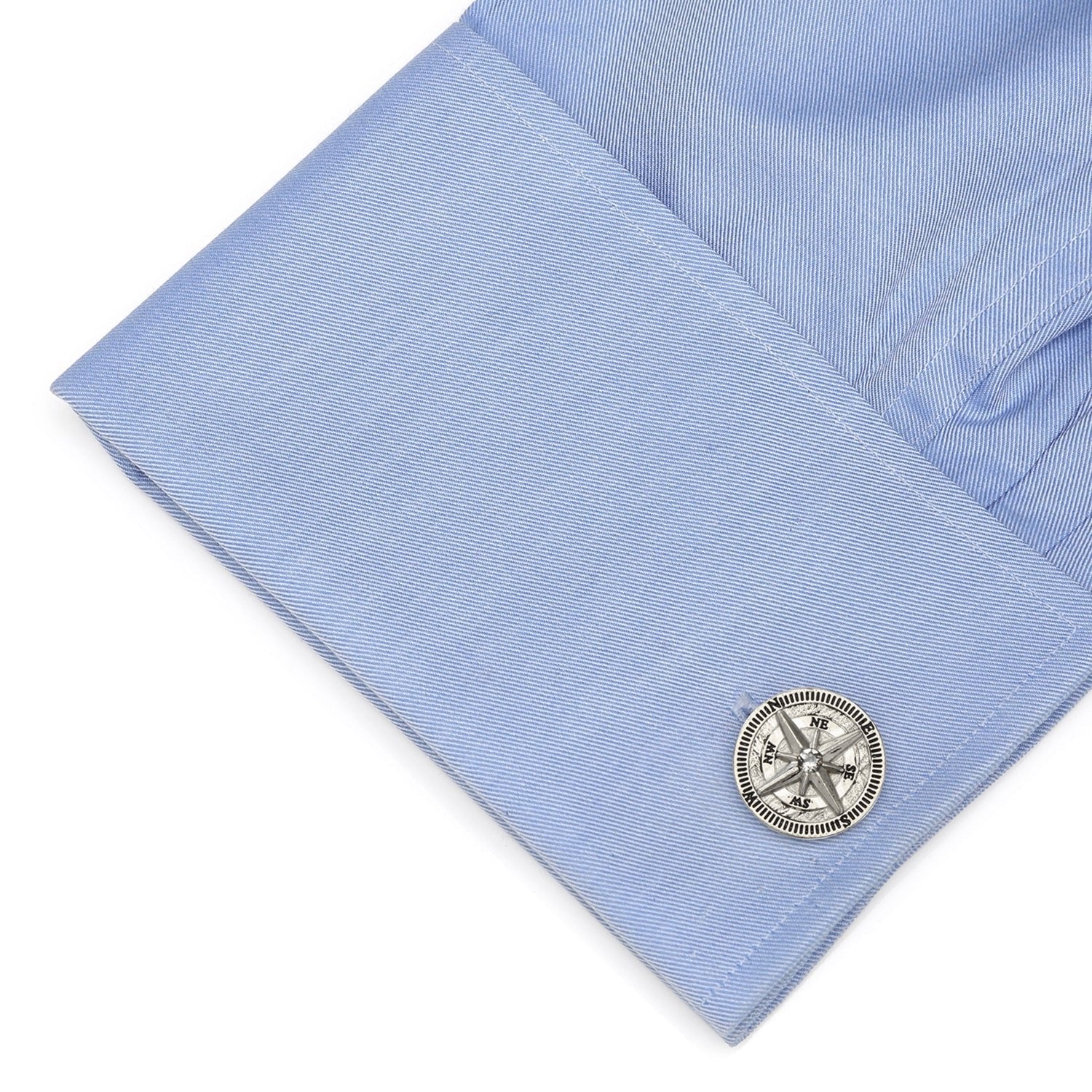 Antique Compass Stainless Steel Cufflinks - SARTORO171