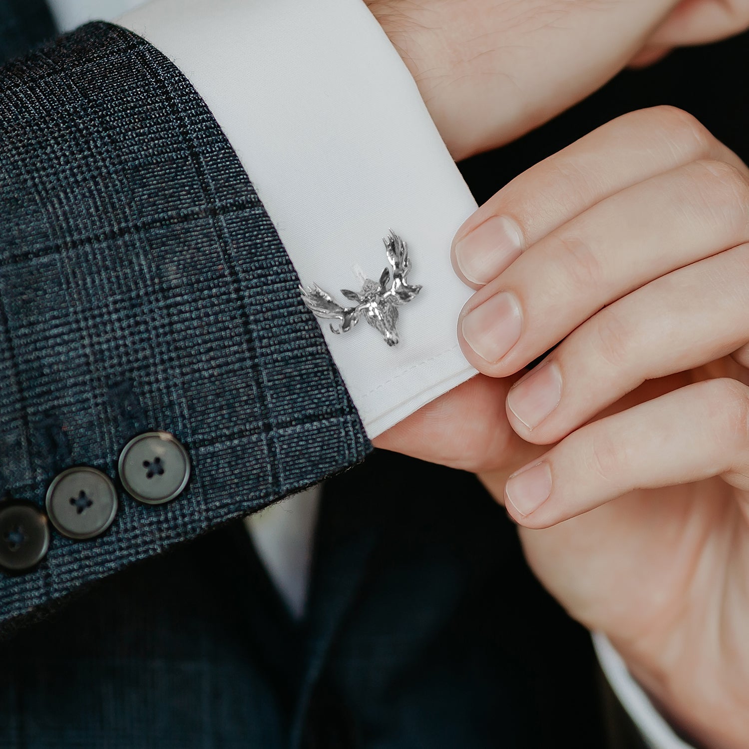 Antique Sterling Silver Moose Cufflinks - SARTORO932