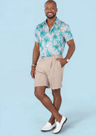 Aqua Daisy Silk Shirt - SARTORO817