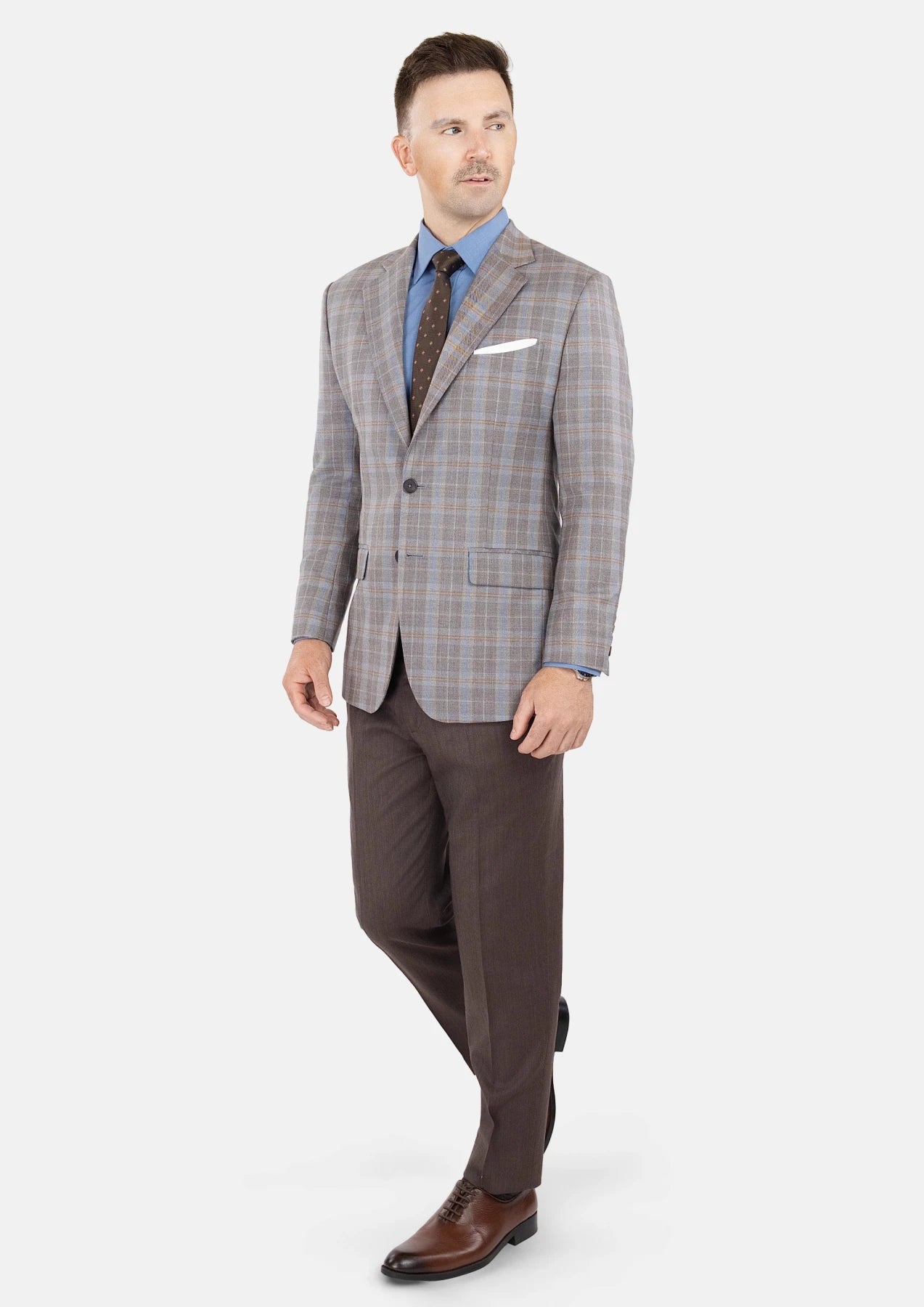 Ash Brown Check Jacket - SARTORO80
