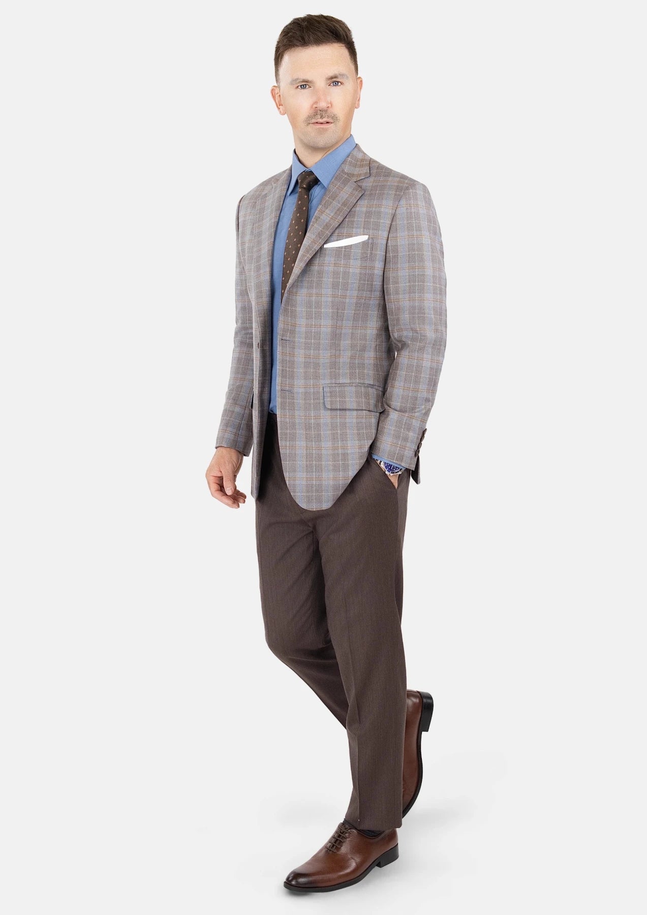 Ash Brown Check Jacket - SARTORO992