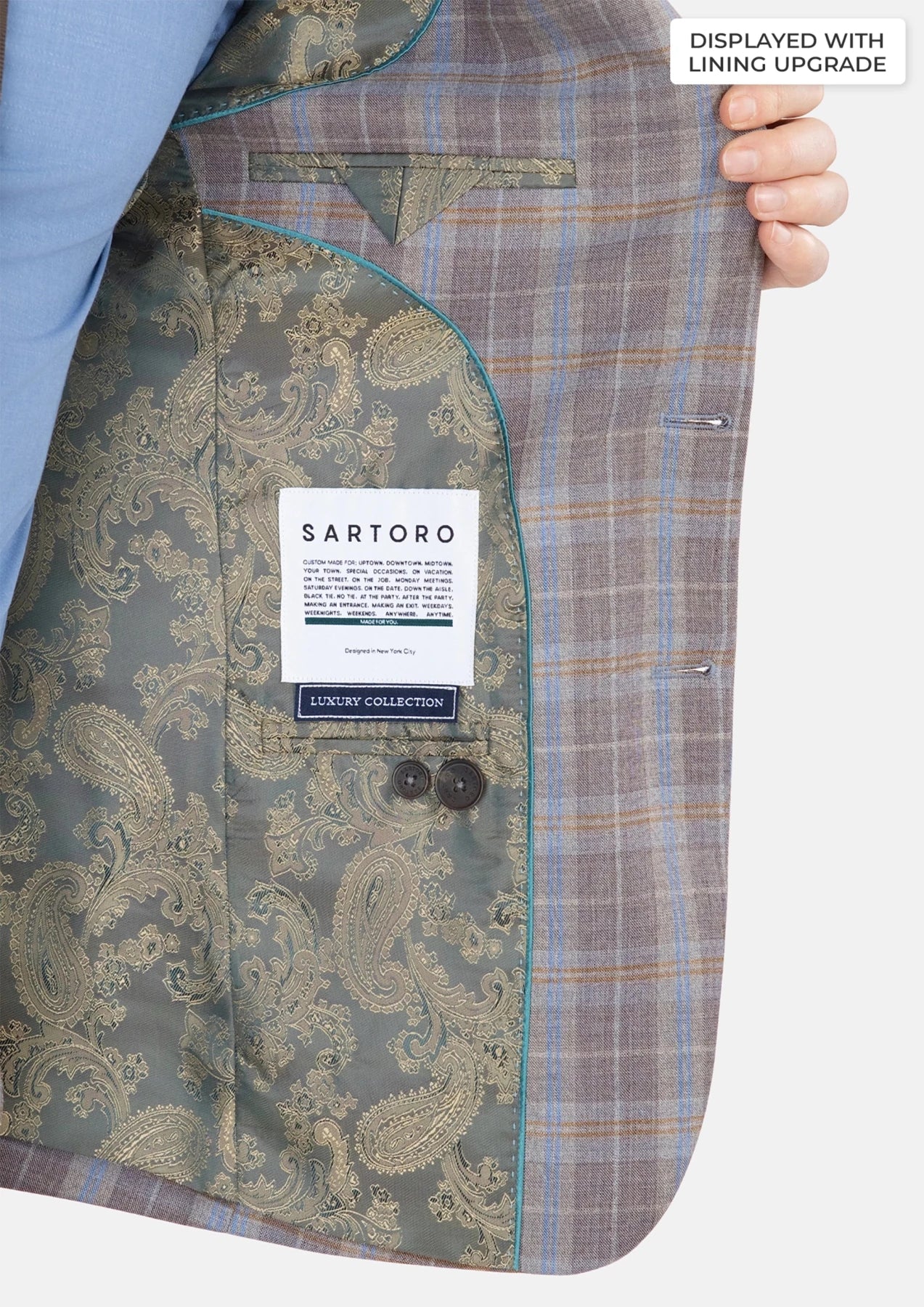 Ash Brown Check Jacket - SARTORO854