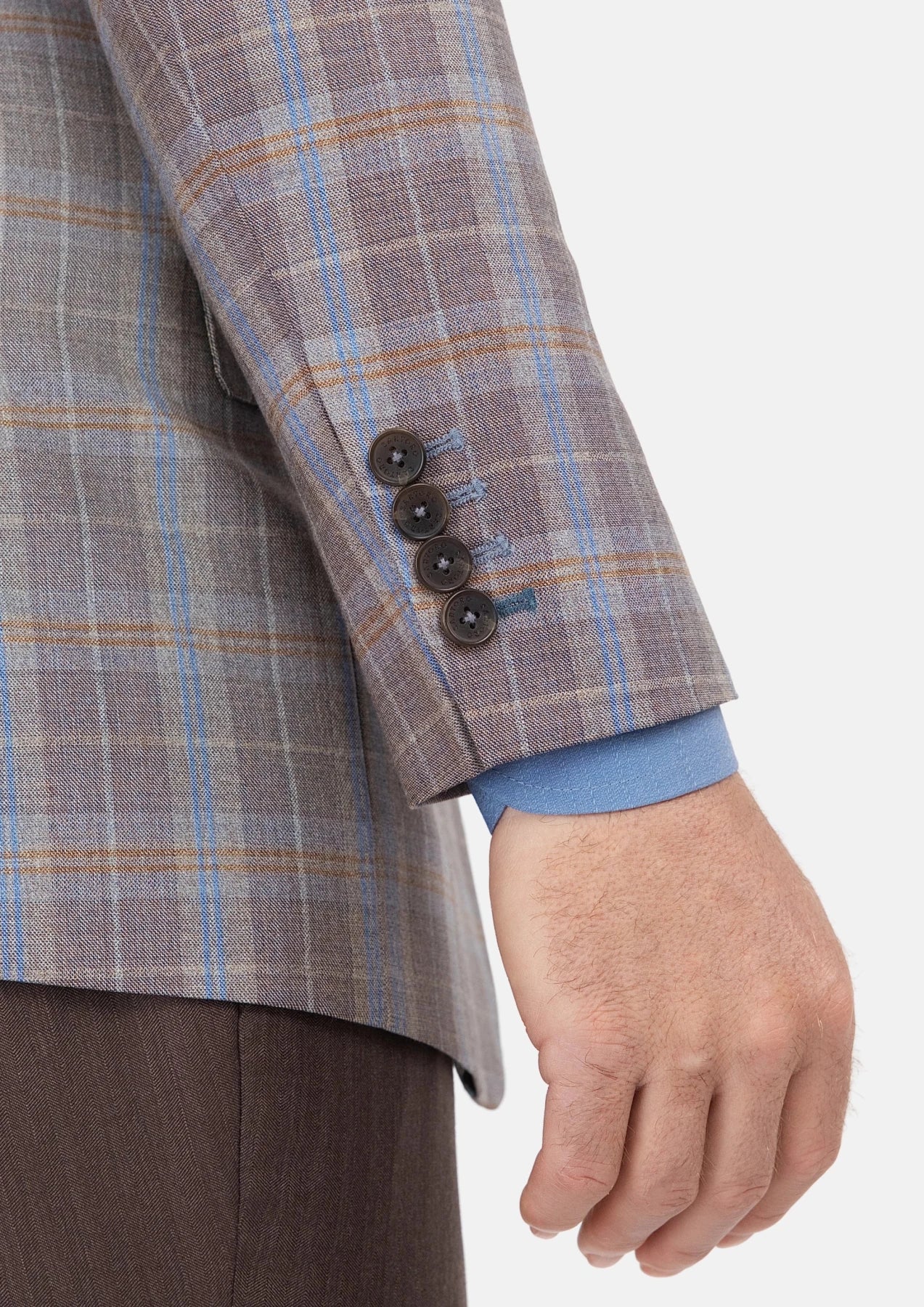 Ash Brown Check Jacket - SARTORO26