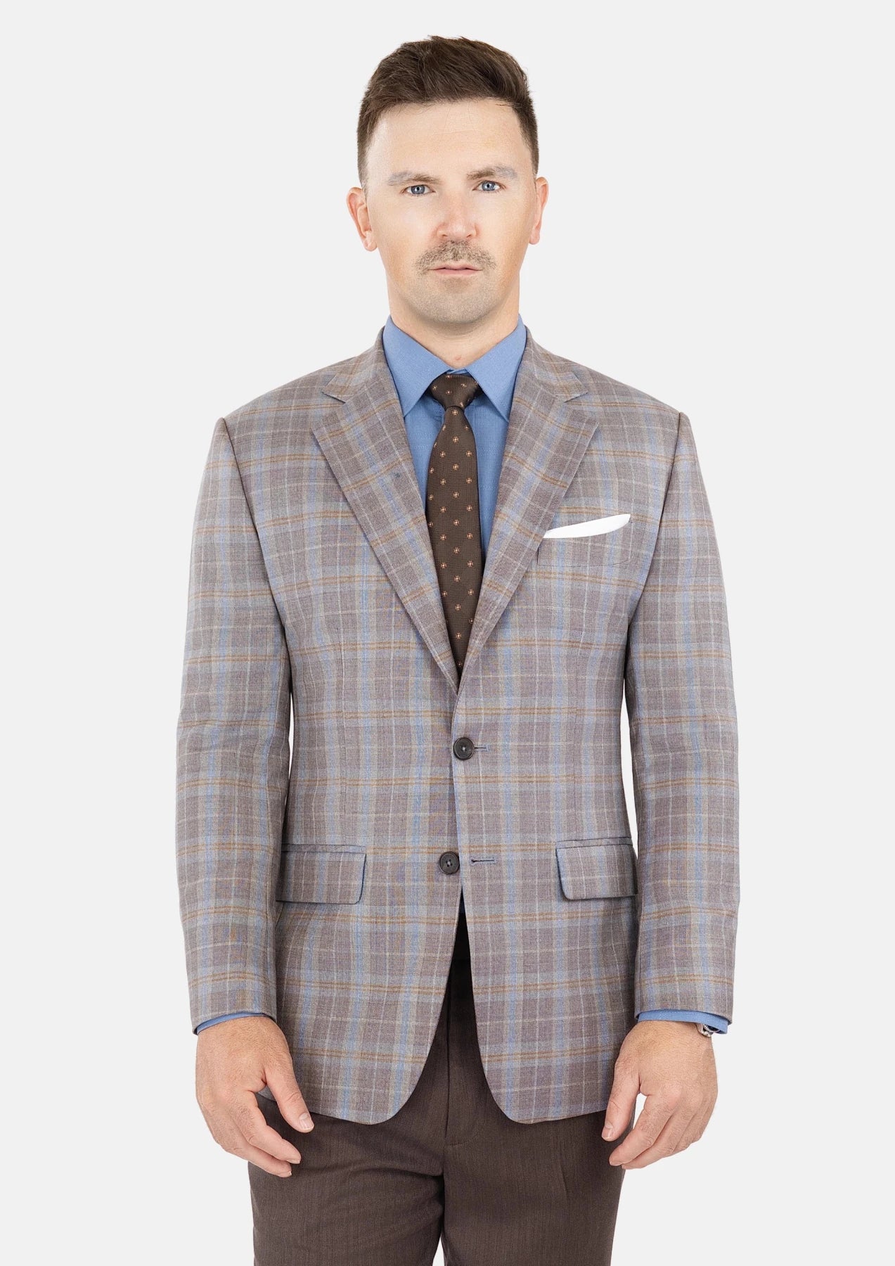 Ash Brown Check Jacket - SARTORO672