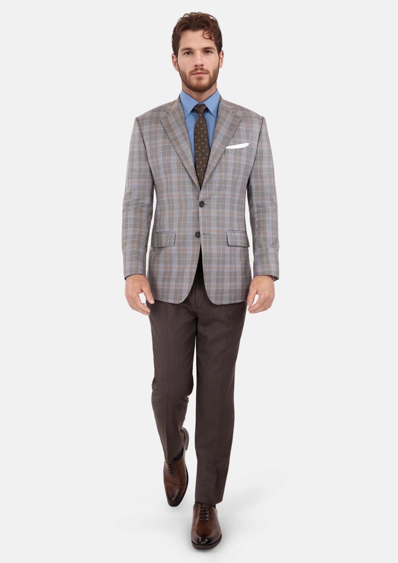 Ash Brown Check Jacket - SARTORO765