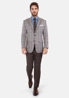 Ash Brown Check Jacket - SARTORO762