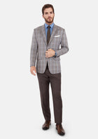 Ash Brown Check Jacket - SARTORO33