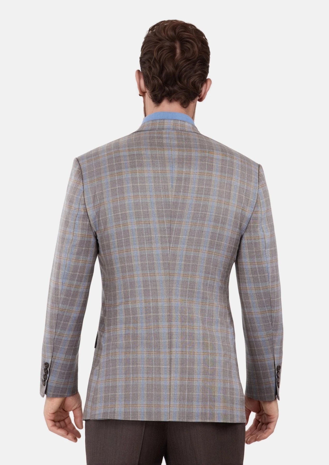Ash Brown Check Jacket - SARTORO703