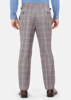 Ash Brown Check Pants - SARTORO259