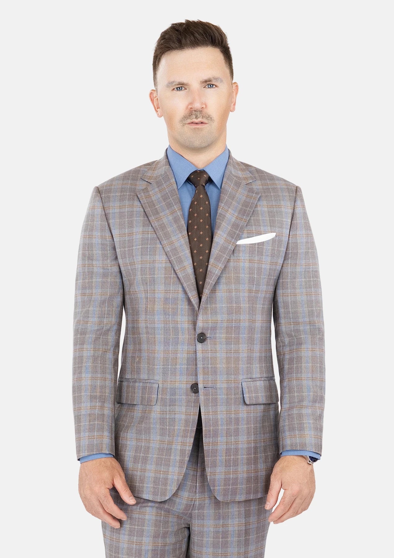 Ash Brown Check Suit - SARTORO463