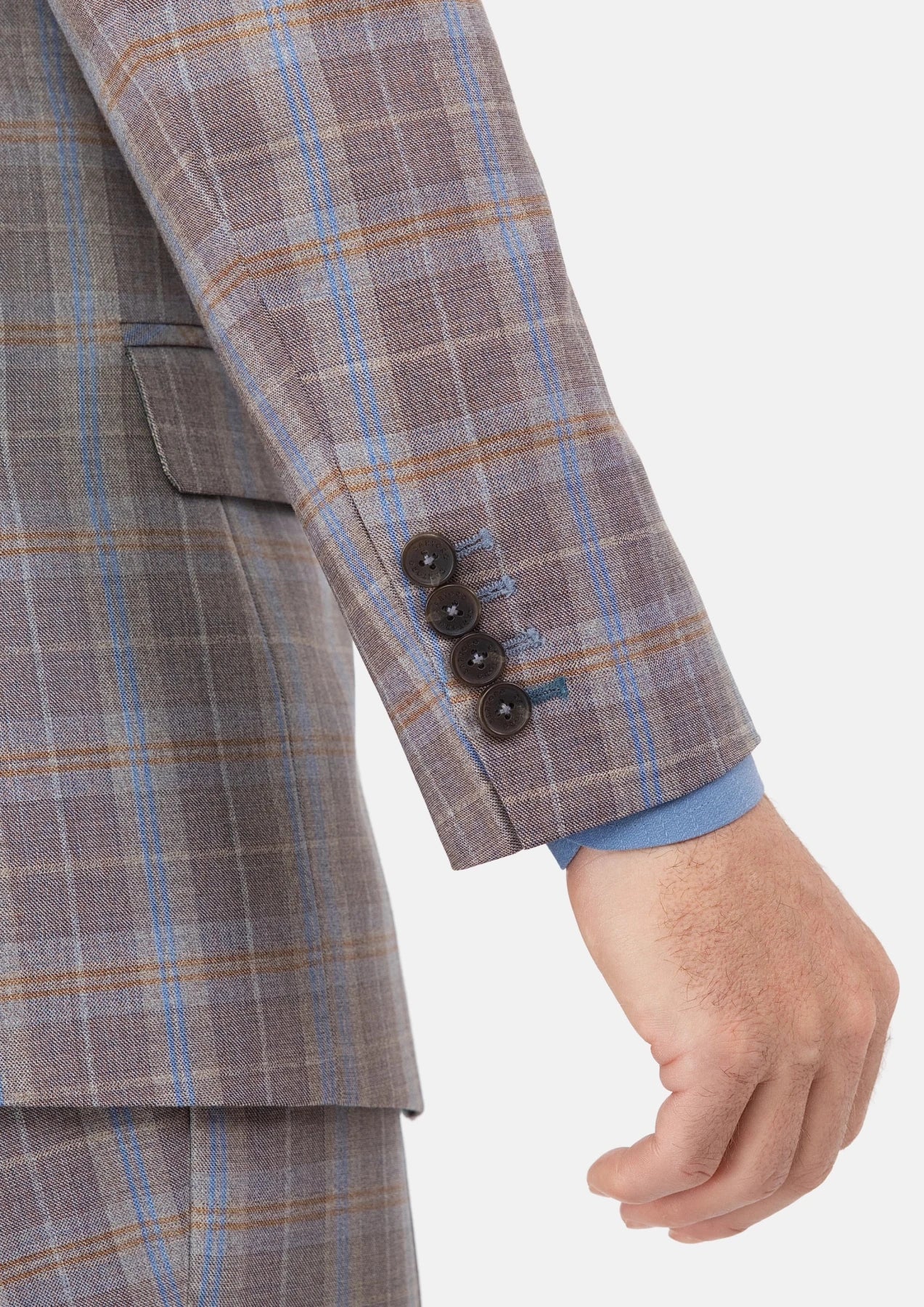 Ash Brown Check Suit - SARTORO429
