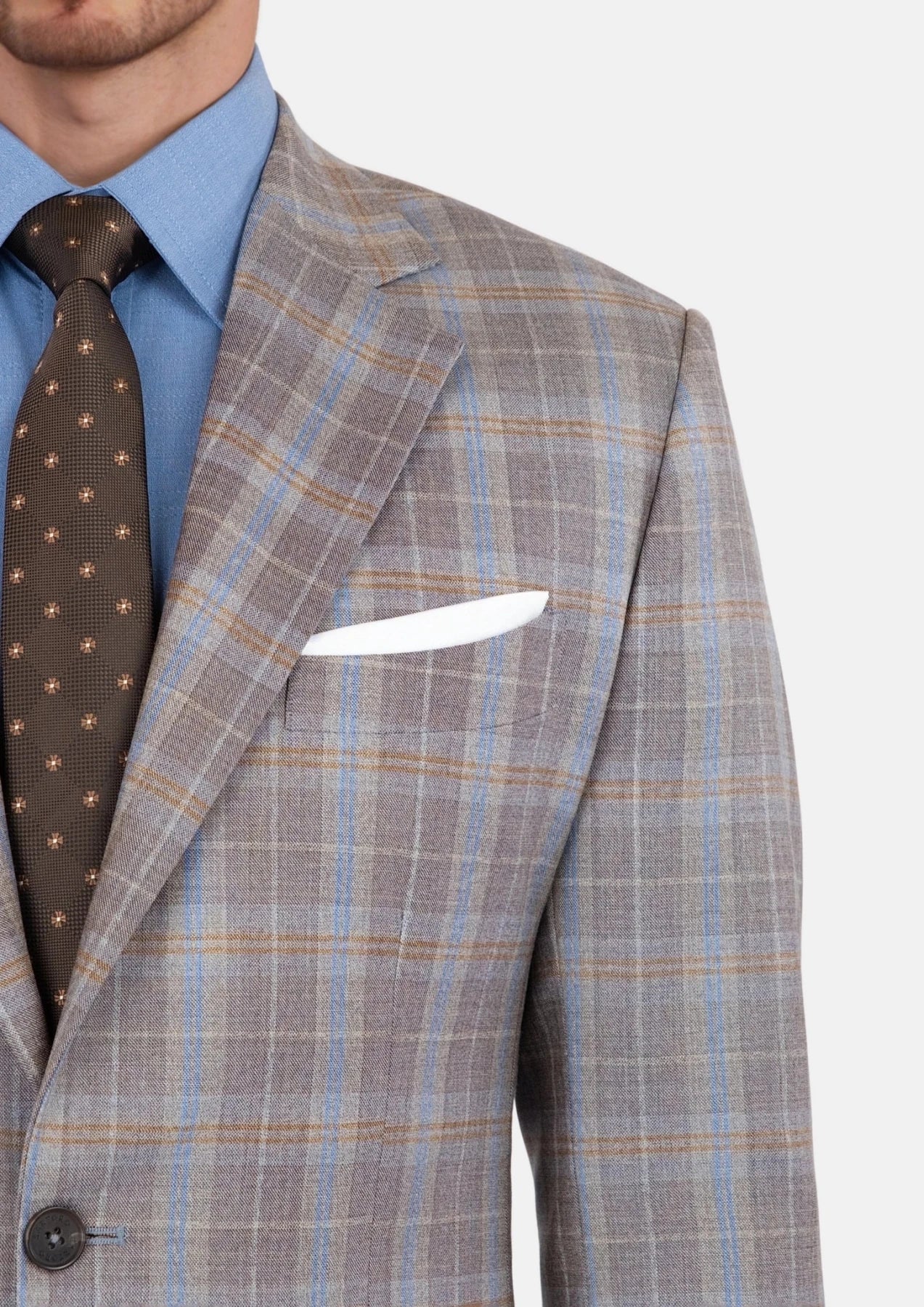 Ash Brown Check Suit - SARTORO936